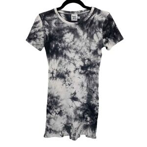 Princess Polly Ribbed Body Con Dress Womens 6 Gray White Cotton Tie Dye